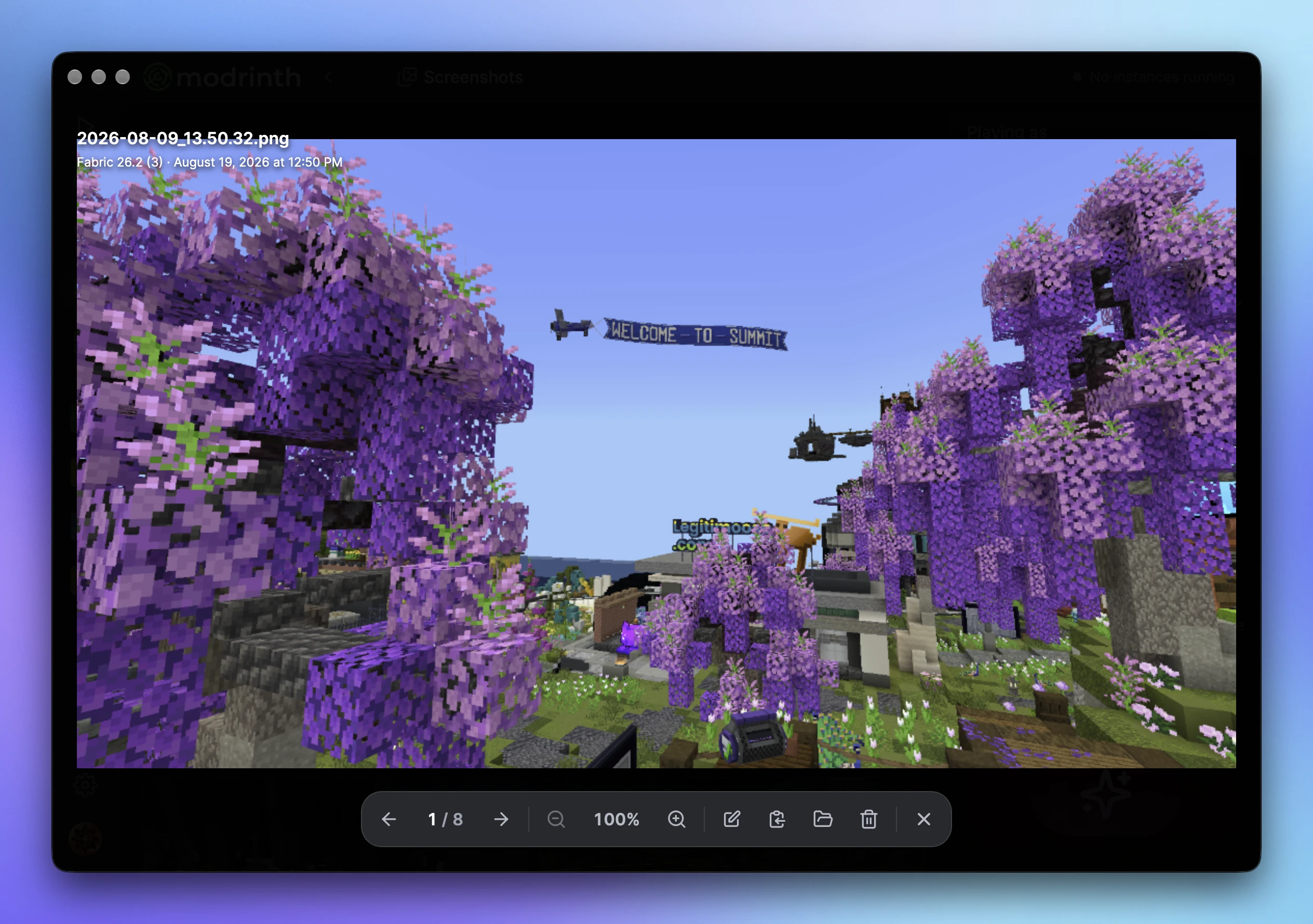 The screenshot viewer with actions to edit, copy, show in folder, or delete a screenshot.